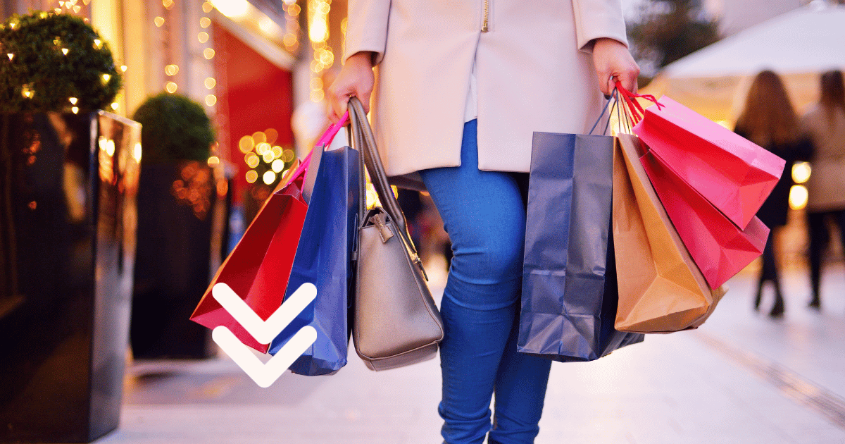 Mall shopper carrying bags